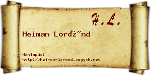Heiman Loránd névjegykártya