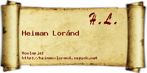 Heiman Loránd névjegykártya