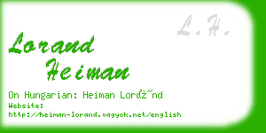 lorand heiman business card